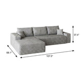 Gray Corduroy Modular L Shaped Sofa and Chaise Sectional - HomeRoots - Flyclothing LLC