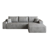 Gray Corduroy Modular L Shaped Sofa and Chaise Sectional - HomeRoots - Flyclothing LLC