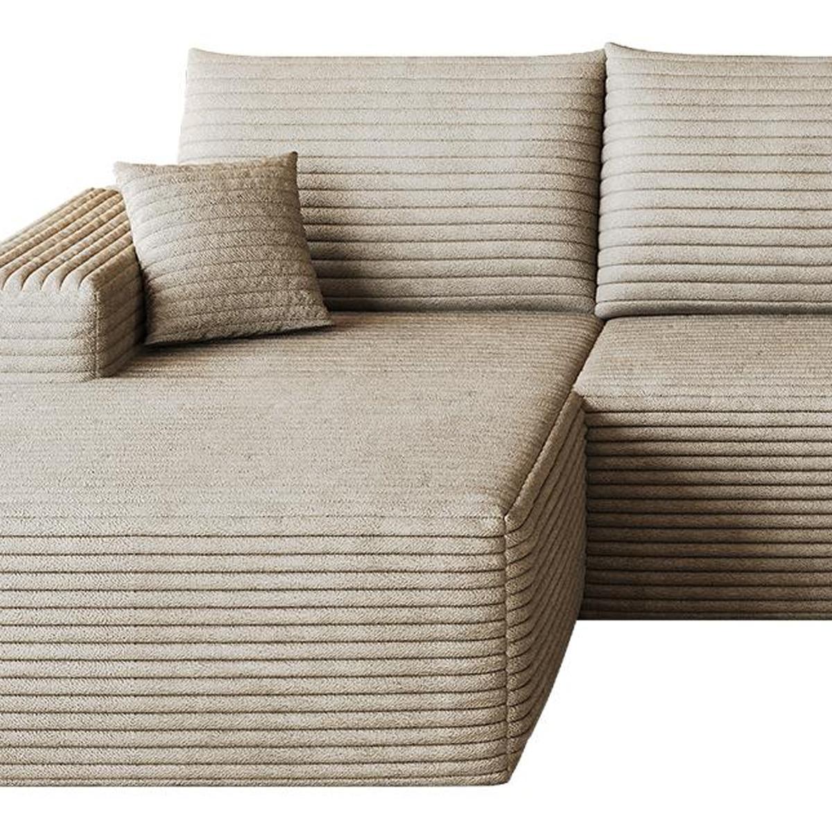 Camel Corduroy Modular L Shaped Sofa and Chaise Sectional - HomeRoots - Flyclothing LLC