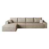 Camel Corduroy Modular L Shaped Sofa and Chaise Sectional - HomeRoots - Flyclothing LLC