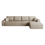 Camel Corduroy Modular L Shaped Sofa and Chaise Sectional - HomeRoots - Flyclothing LLC
