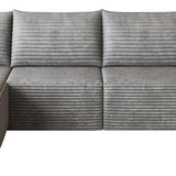 Gray Corduroy Modular L Shaped Sofa and Chaise Sectional - HomeRoots - Flyclothing LLC
