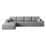 Gray Corduroy Modular L Shaped Sofa and Chaise Sectional - HomeRoots - Flyclothing LLC