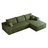 Green Corduroy Modular L Shaped Sofa and Chaise Sectional - HomeRoots - Flyclothing LLC