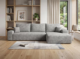 Gray Corduroy Modular L Shaped Sofa and Chaise Sectional - HomeRoots - Flyclothing LLC