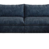 158" Blue Corduroy Modular Sofa With Ottoman And Toss Pillows - HomeRoots - Flyclothing LLC