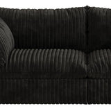 79" Black Corduroy Modular Sofa With Toss Pillows - HomeRoots - Flyclothing LLC