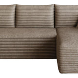 Camel Corduroy Modular L Shaped Sofa and Chaise Sectional - HomeRoots - Flyclothing LLC