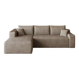 Camel Corduroy Modular L Shaped Sofa and Chaise Sectional - HomeRoots - Flyclothing LLC
