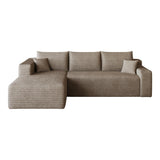 Camel Corduroy Modular L Shaped Sofa and Chaise Sectional - HomeRoots - Flyclothing LLC
