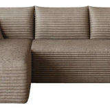 Camel Corduroy Modular L Shaped Sofa and Chaise Sectional - HomeRoots - Flyclothing LLC