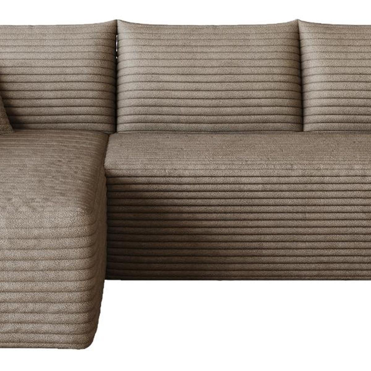Camel Corduroy Modular L Shaped Sofa and Chaise Sectional - HomeRoots - Flyclothing LLC