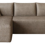 Camel Corduroy Modular L Shaped Sofa and Chaise Sectional - HomeRoots - Flyclothing LLC