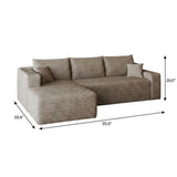Camel Corduroy Modular L Shaped Sofa and Chaise Sectional - HomeRoots - Flyclothing LLC