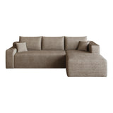 Camel Corduroy Modular L Shaped Sofa and Chaise Sectional - HomeRoots - Flyclothing LLC