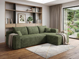 Green Corduroy Modular L Shaped Sofa and Chaise Sectional - HomeRoots - Flyclothing LLC