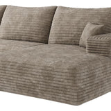 Camel Corduroy Modular L Shaped Sofa and Chaise Sectional - HomeRoots - Flyclothing LLC