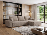 Camel Corduroy Modular L Shaped Sofa and Chaise Sectional - HomeRoots - Flyclothing LLC