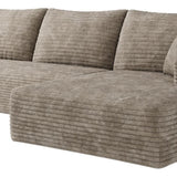 Camel Corduroy Modular L Shaped Sofa and Chaise Sectional - HomeRoots - Flyclothing LLC