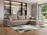 Camel Corduroy Modular L Shaped Sofa and Chaise Sectional - HomeRoots - Flyclothing LLC