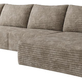 Camel Corduroy Modular L Shaped Sofa and Chaise Sectional - HomeRoots - Flyclothing LLC