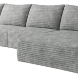 Gray Corduroy Modular L Shaped Sofa and Chaise Sectional - HomeRoots - Flyclothing LLC