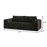 79" Black Corduroy Modular Sofa - HomeRoots - Flyclothing LLC