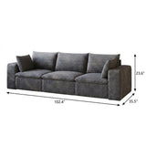102" Dark Gray Corduroy Modular Sofa With Toss Pillows - HomeRoots - Flyclothing LLC