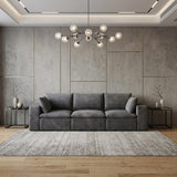 102" Dark Gray Corduroy Modular Sofa With Toss Pillows - HomeRoots - Flyclothing LLC