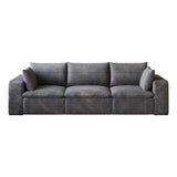 102" Dark Gray Corduroy Modular Sofa With Toss Pillows - HomeRoots - Flyclothing LLC