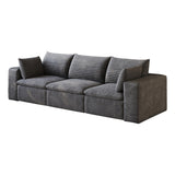 102" Dark Gray Corduroy Modular Sofa With Toss Pillows - HomeRoots - Flyclothing LLC