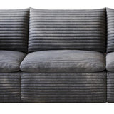 134" Dark Gray Corduroy Modular Sofa With Toss Pillows - HomeRoots - Flyclothing LLC