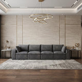 134" Dark Gray Corduroy Modular Sofa With Toss Pillows - HomeRoots - Flyclothing LLC