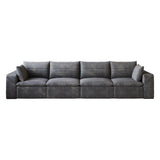 134" Dark Gray Corduroy Modular Sofa With Toss Pillows - HomeRoots - Flyclothing LLC