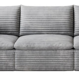 134" Gray Corduroy Modular Sofa With Toss Pillows - HomeRoots - Flyclothing LLC