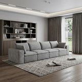 134" Gray Corduroy Modular Sofa With Toss Pillows - HomeRoots - Flyclothing LLC