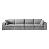 134" Gray Corduroy Modular Sofa With Toss Pillows - HomeRoots - Flyclothing LLC