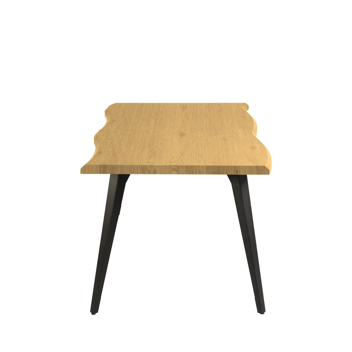 63" Walnut And Black Wood And Iron Live Edge Dining Table - HomeRoots - Flyclothing LLC