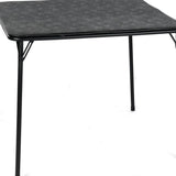 32" Black Wood Heavy Duty Plastic And Iron Square Dining Table - HomeRoots - Flyclothing LLC