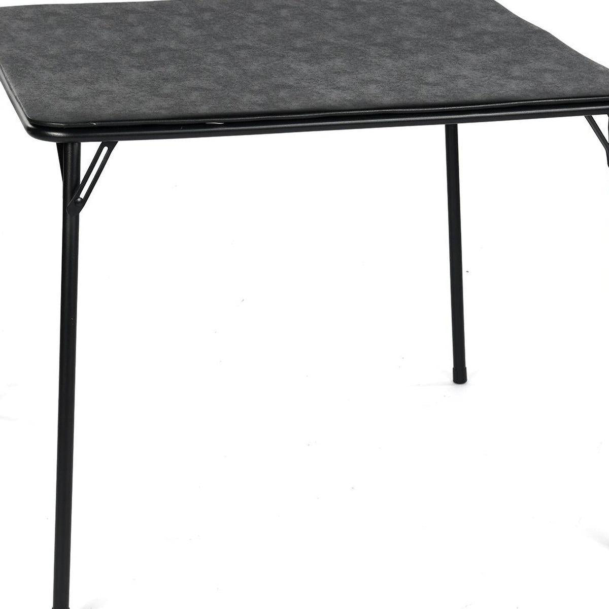 32" Black Wood Heavy Duty Plastic And Iron Square Dining Table - HomeRoots - Flyclothing LLC