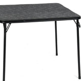 32" Black Wood Heavy Duty Plastic And Iron Square Dining Table - HomeRoots - Flyclothing LLC