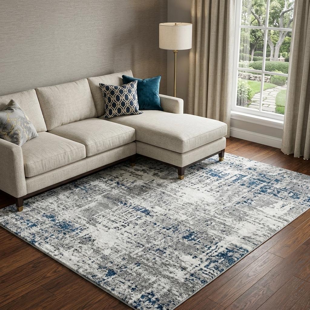 8' X 10' Green And Gray Abstract Shag Washable Area Rug With UV Protection - HomeRoots - Flyclothing LLC