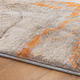 3' X 5' Orange And Peach Abstract Shag Washable Area Rug With UV Protection - HomeRoots - Flyclothing LLC