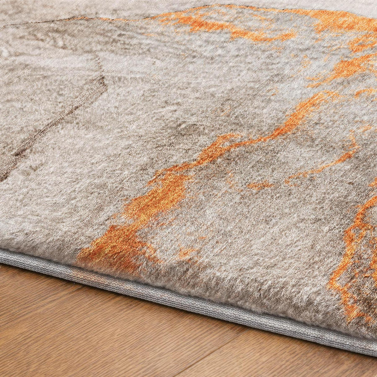 3' X 5' Orange And Peach Abstract Shag Washable Area Rug With UV Protection - HomeRoots - Flyclothing LLC