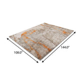 9' X 12' Orange And Peach Abstract Shag Washable Area Rug With UV Protection - HomeRoots - Flyclothing LLC