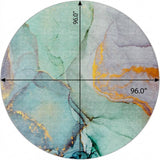 8' Teal And Blue Abstract Shag Washable Round Rug With UV Protection - HomeRoots - Flyclothing LLC