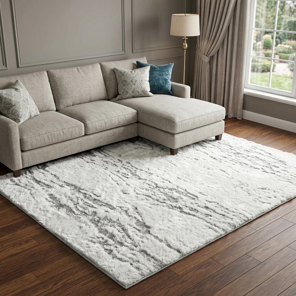 10' X 14' Teal And Blue Abstract Shag Washable Area Rug With UV Protection - HomeRoots - Flyclothing LLC