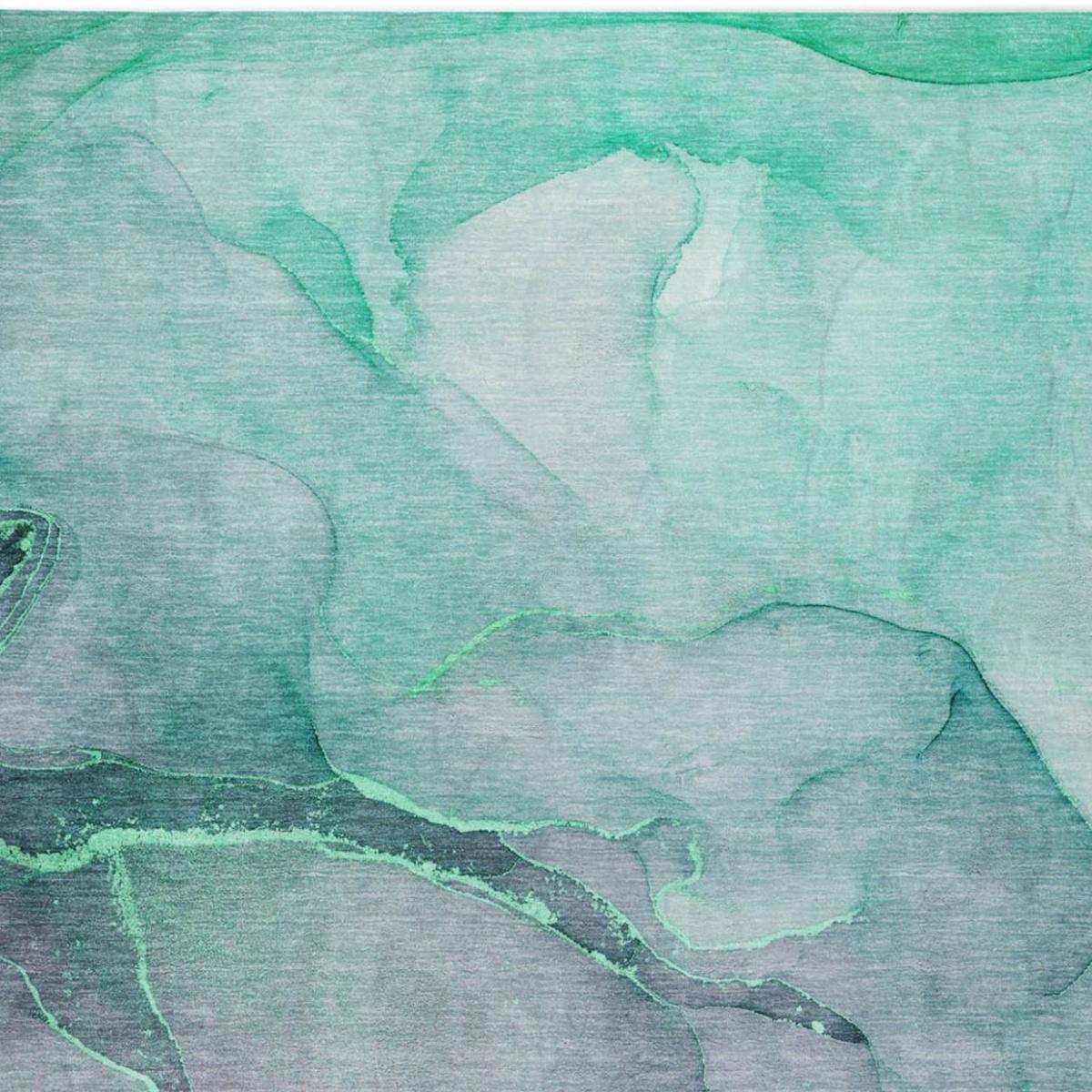 8' X 10' Green And Teal Abstract Shag Washable Area Rug With UV Protection - HomeRoots - Flyclothing LLC