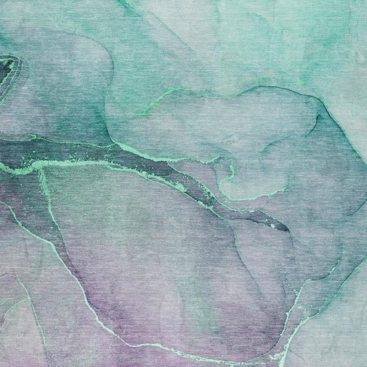 8' X 10' Green And Teal Abstract Shag Washable Area Rug With UV Protection - HomeRoots - Flyclothing LLC