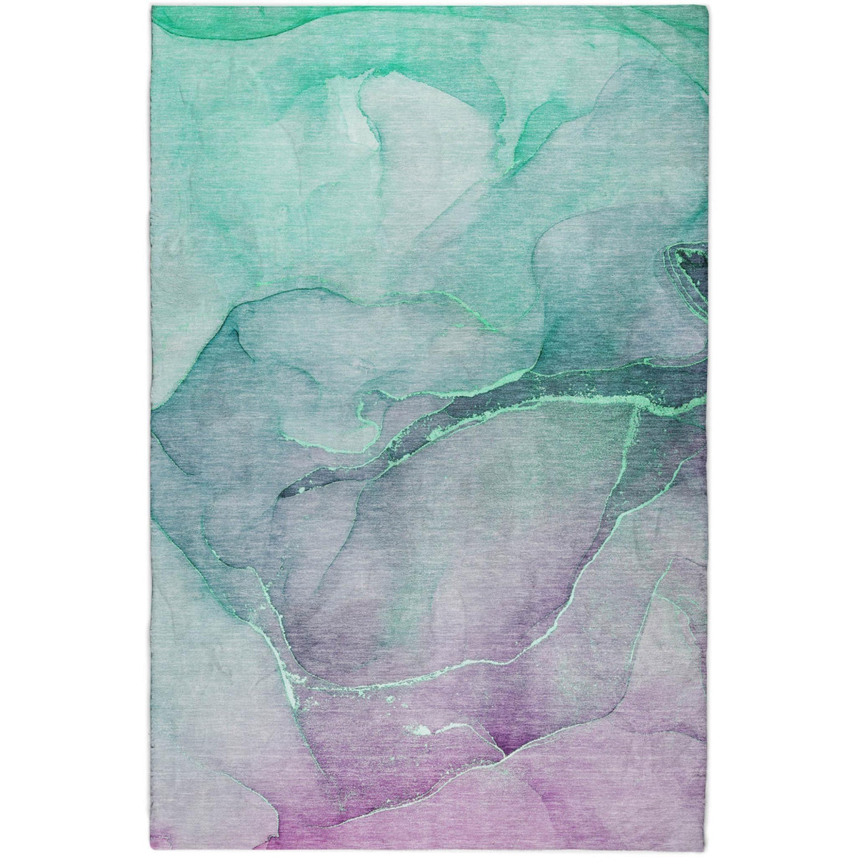 8' X 10' Green And Teal Abstract Shag Washable Area Rug With UV Protection - HomeRoots - Flyclothing LLC